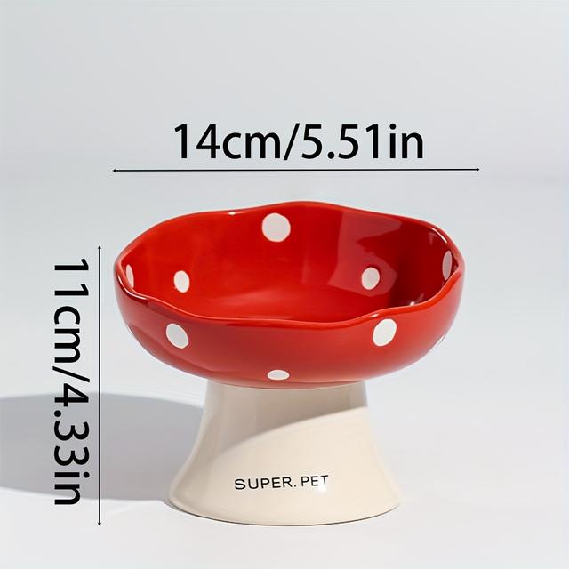 TEMU Grande Ciotola per in Ceramica con Design Antirivolta, Bocca Inclinata e Piede , Fungo, Materiale Resistente