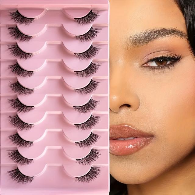TEMU 10pairs Mink Eyelashes Natural False Eyelashes Dramatic Fluffy Soft Lashes For Eyelash Extension Makeup