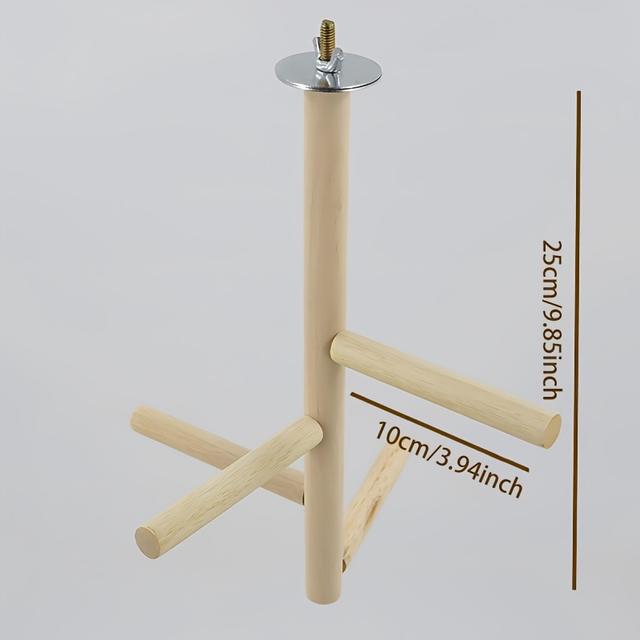 TEMU 1 Solid Stand With 4 Branches, Bird Cage Stand, Hanging Parrot Standing Toy That A , Suitable For Small Birds