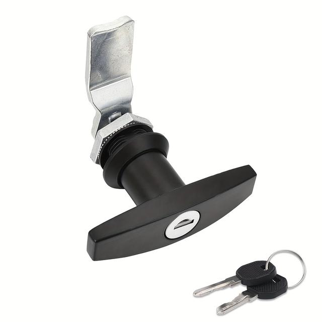 TEMU Heavy-duty Rv T-handle Lock - Durable Polished Stainless Steel, Enhanced Security & Resistance, Easy-to-install With Keys Included