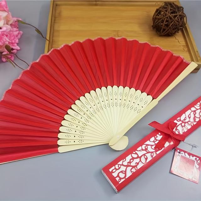 TEMU Éventails de mariage personnalisés avec nœuds de ruban / Cadeaux d'été pour de mariage / Éventails de mariée personnalisés pour mariage / Éventails pour réception de mariage