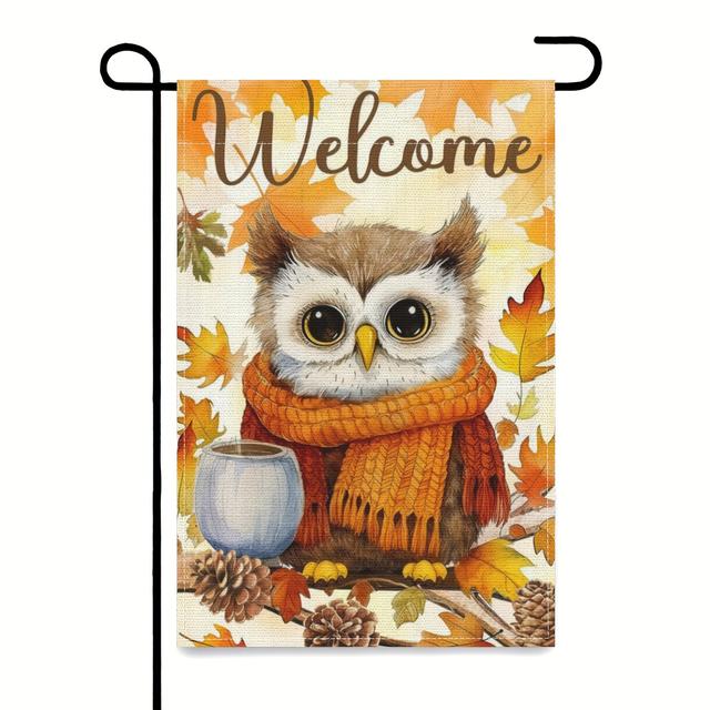 TEMU 1pc Autumn Thanksgiving Harvest Farmhouse Outdoor Yard Banner | Double-sided Printed, Polyester, 12x18 Inches, No Flagpole Required, And For Home And Holiday Decor