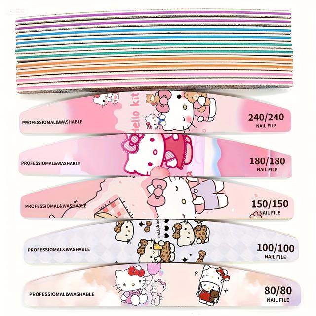 TEMU 10pcs Hello Kitty Nail Files, Professional Nail Files 100/180 Grit Nail Files And Buffer