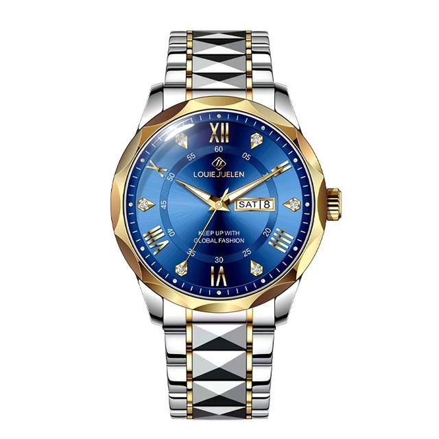 TEMU Montre Automatique Mécanique pour Homme, Affichage Jour et Date, Bracelet en Acier Inoxydable , Montre Élégante pour Homme - Cadeau de Thanksgiving