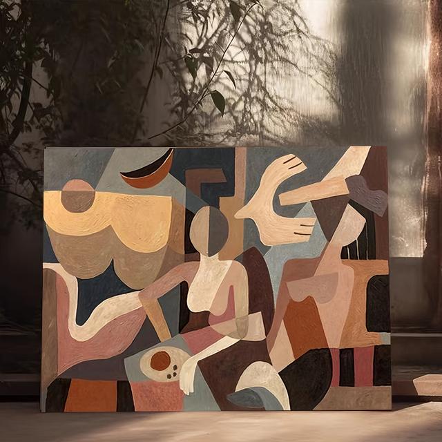 TEMU Artistas contemporáneos crean pinturas abstractas de óleo pintadas a mano, decoración de pared de adecuada para salas de estar, pasillos, comedores, dormitorios y oficinas, sin .