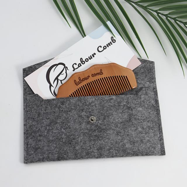 TEMU Női szülőfésű | Fa szülőfésű, természetes szülési kellékek, terhes szülési ajándék, szükséges fa fésű kórházi táska, fogazású, mahagóni nyél