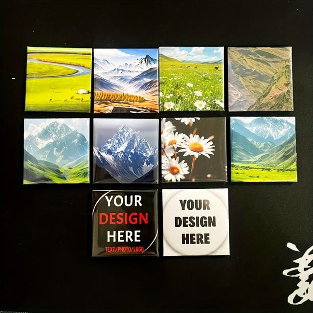 TEMU Set Of 10 Magnetic Fridge Magnets Featuring A Vintage Style With For Personalized Photos. , Ideal For Decorating Your Home Or Office, And Makes A Great Gift For Anniversaries Or Wedding Keepsakes