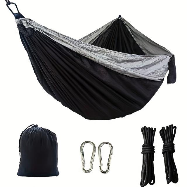 TEMU Solid Color Parachute Hammock With Hammock Strap, Extra Large Hammock With Portable Packing Suitable For Backpacking, Travel, Beach, Backyard, Patio, Hiking
