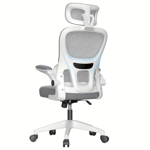 TEMU Ergonomic Office Chair Designed For Desks, Featuring A Swivel Function, Adjustable Lumbar Support, Back-, Headrest, Armrests, Height Adjustment, Rocking , And A Weight Capacity Of Up To 150kg
