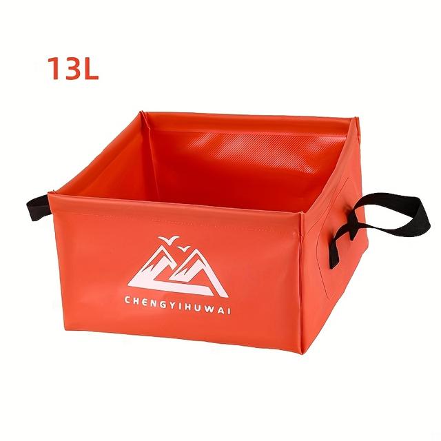 TEMU Outdoor Collapsible Square Bucket 13l Fishing Bucket Camping Portable Storage Bucket Portable Foot Wash Basin