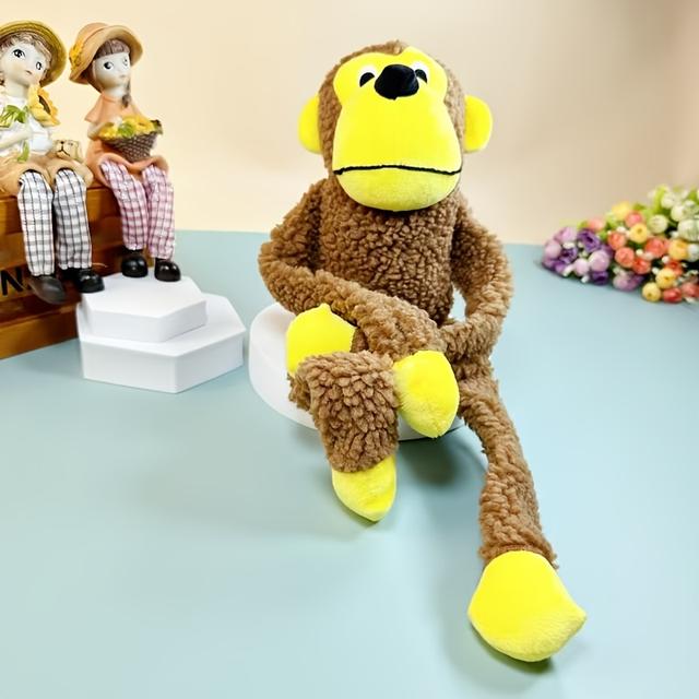 TEMU Roztomilá plyšová hračka pro psy ve tvaru | Kreslený design, dlouhé nohy, pískací zvuk, bez baterií