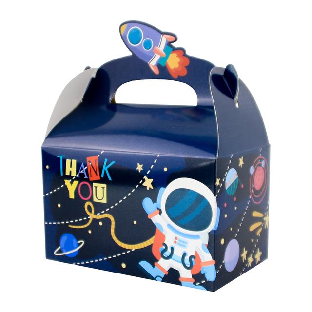 TEMU 12PCS Bolsas de Favor para Fiesta del con Pegatinas, ¡Cajitas Regalo Papel Astronauta Planetario, Cielo Estrellado y Galaxia! Ideal también como Halloween