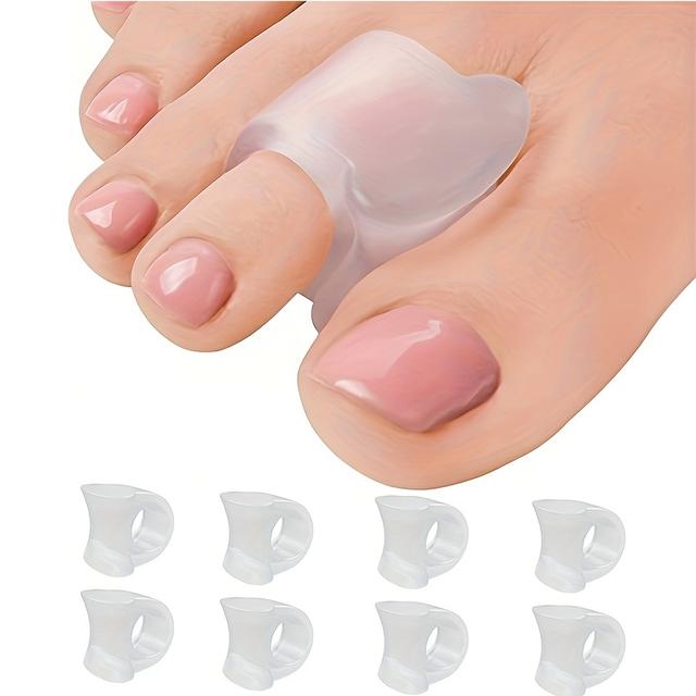 TEMU Silicone Gel Toe Separators For Foot & Support | Waterproof, Latex-free, , Fits Most, Wear, Flat Foot Supportive Padding, Ideal