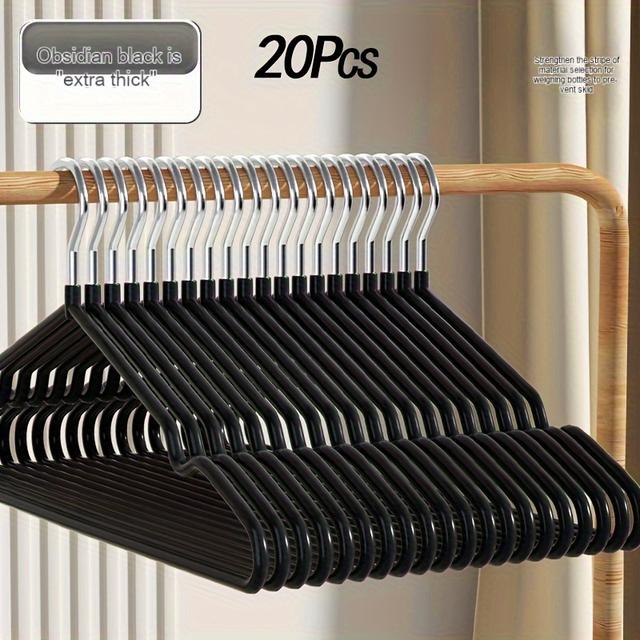 TEMU 20-pack Metal Hangers, Non-slip, , Large Capacity, Space-saving, Durable Clothes Hangers For Home Use