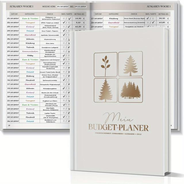 TEMU 12-Monats-Haushaltsplaner – undatierter Finanzplaner – Budgetplaner inklusive Achtsamkeit, , Einnahmen- Ausgaben-Tracker – Budgetplaner zur Kontrolle Ihrer Finanzen