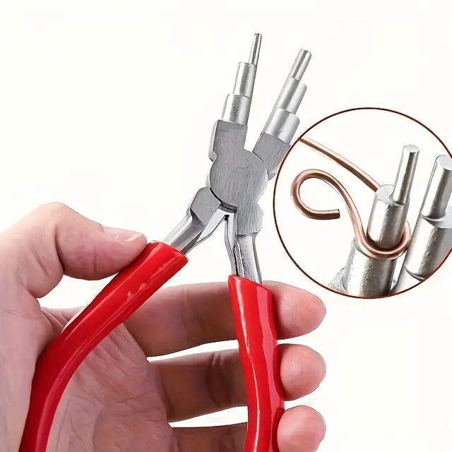 TEMU 1pc Precision Round Nose Jewelry Pliers, 6-inch Wire Looping & Bail Making Hand Tool, 304, Toothless Clamp For Rings
