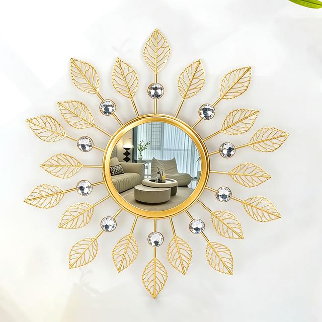 TEMU 1pc Bohemian Wrought Iron Wall Mirror With Panel - Irregular Arched/curved/ Shape Suitable For Living Room, Entryway, Hallway - Decor, Mirror For Décor (, Wrought)