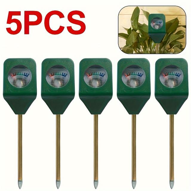 TEMU 3pcs/5pcs Mini Soil Meter Probe For Gardening Plant Flower Water Analyzer Test Portable Detector Metal Hygrometer Tool