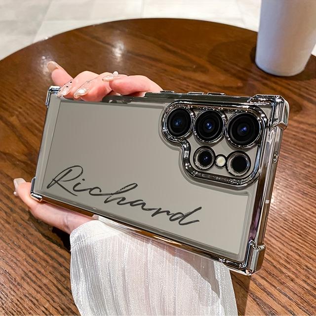 TEMU Phone Case: Diy Custom Text Four-corner Drop-proof Case Suitable For Galaxy S25 Ultra, S24 Ultra, S23 Ultra, S22 Ultra