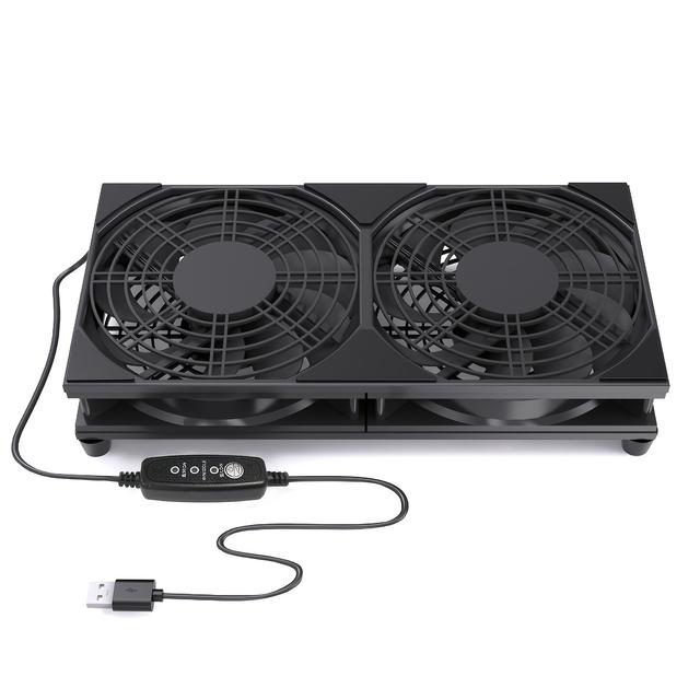 TEMU 1pc Usb 5v Silent Cooling Dual Fan, Supports 3-, Suitable For Cooling Router, Computer, And Other Electronic Products