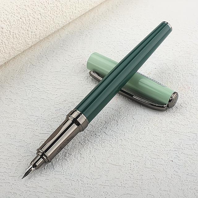 TEMU قلم حبر فاخر 5016 بلون موراندي الأزرق - مجموعة من 4 أقلام كتابة عالية الجودة لمستلزمات المكتب والأعمال