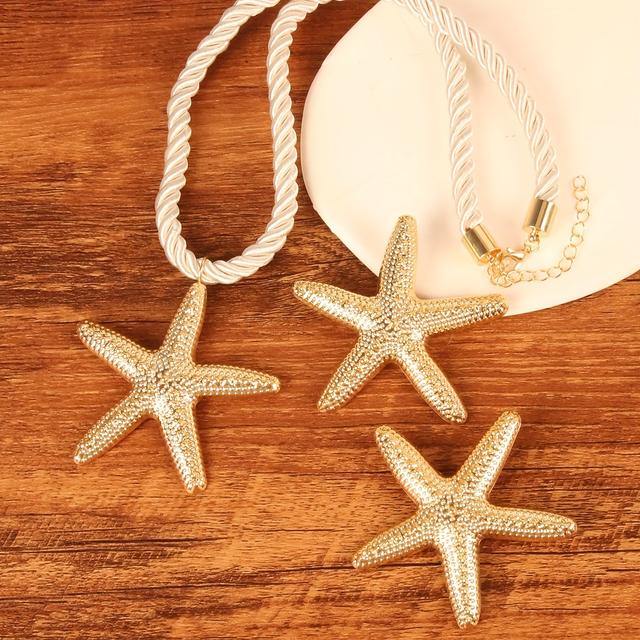 TEMU Set Of Exaggerated Star Earrings And A Starfish Pendant Necklace In A 3pcs Beach For Vacation Parties