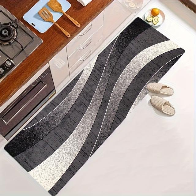 TEMU 1 db vastag 1.1 cm-es konyhai padlószőnyeg, egyszerű mintás nyomtatott szőnyeg megvastagítva csúszásgátló kopásálló alkalmas konyhába nappaliba verandára és dekorációhoz