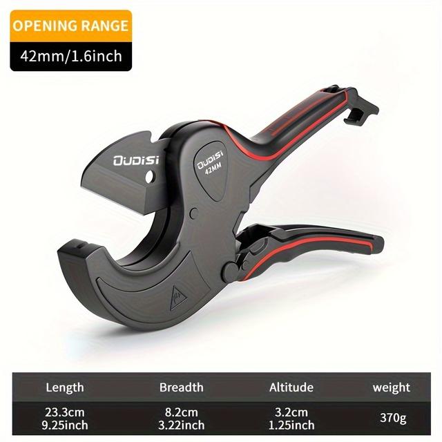 TEMU Oudisi High- Steel Pipe Cutter | 32mm-75mm Cutting Range | Aluminum Alloy Body With Ratchet Mechanism | Ergonomic Grip For Pvc/pu/pp/pe Hose Cutting |