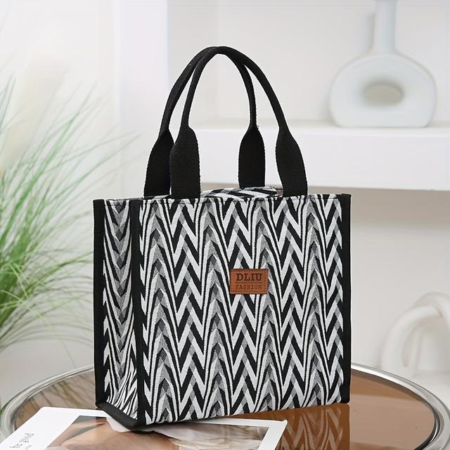 TEMU This Newly Handbag Made From Nylon Jacquard Is Perfect For Transporting Handbag Boxes Or Serving As A Work Bag For Mothers On The Go