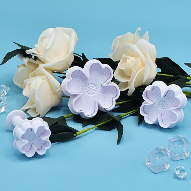 TEMU Vierblättrige Blumenform, Kuchenausstechform, Tortendekorationswerkzeug, Modellierwerkzeug für Ton