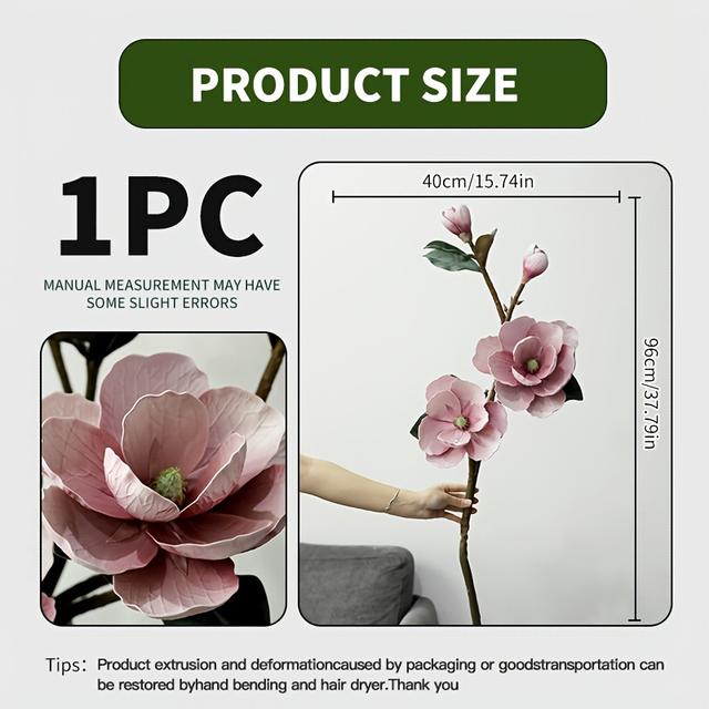 TEMU 1 Stück, Luxuriöse künstliche Magnolie – weiche , hochwertige Hochzeits-, Wohn- Feiertagsdekoration – elegante DIY-Tischdekoration, die perfekte für Thanksgiving