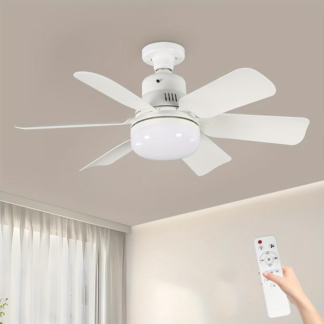 TEMU Easy-install Led Ceiling Fan With Remote - Adjustable Lighting & Wind, E26/e27 Compatible For Living Room, Bedroom, Kitchen & More