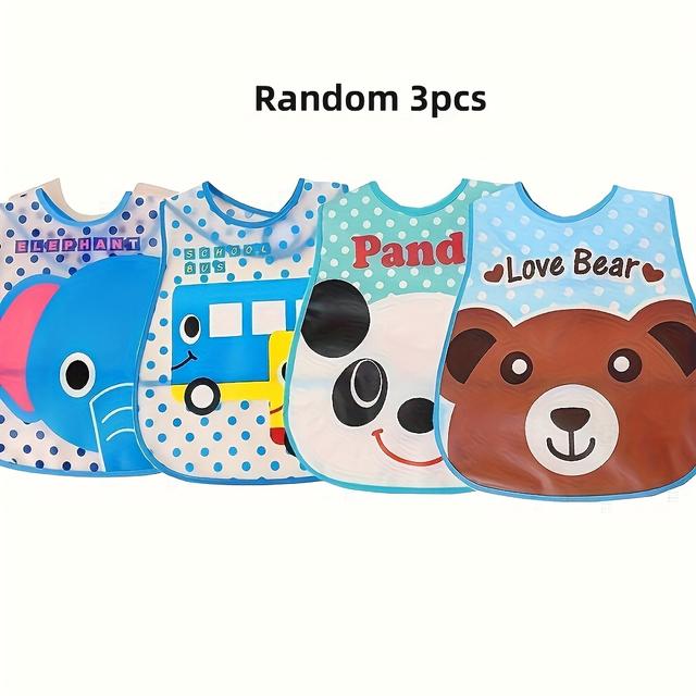 TEMU Random 3pcs Baby Bibs Newborn Bibs Feeding Bibs Drool Bibs Kids Sleeveless Bibs Infant Bibs