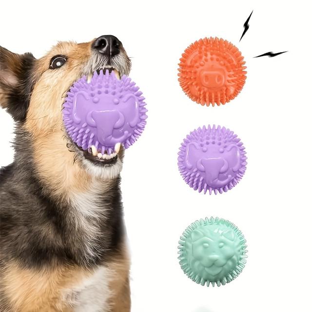TEMU 3-pack Squeaky Toys | Interactive Training Ball | Chewing Teeth Cleaning | Squeaky Sound Toy | Energy Burner | Suitable For Large Dogs | Diameter 8.5cm