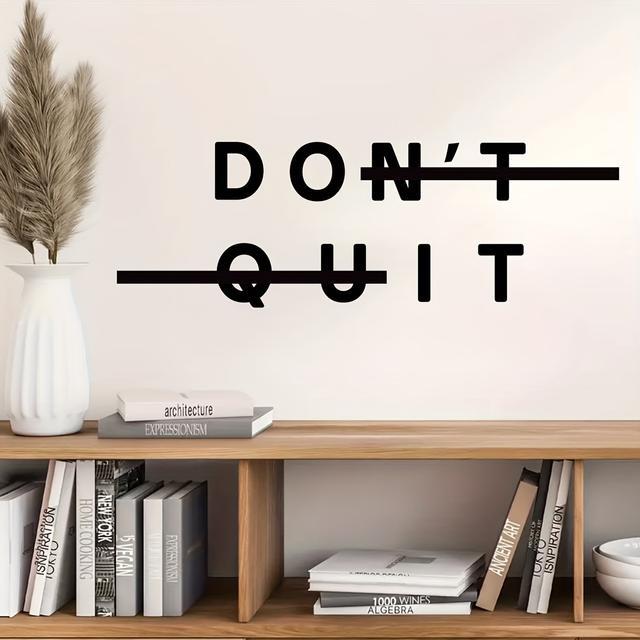 TEMU 1pc Creative Vinyl Wall Stickers, "do It" Text Inspirational Spirit Quotes Pattern Self-adhesive Furniture Wall Decals, Home Decor Bedroom Decoration Living Room Background