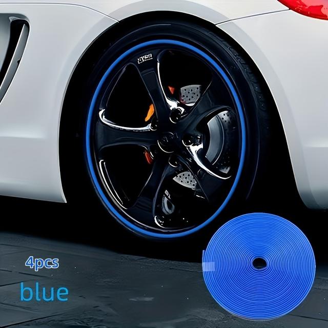 TEMU 4pcs 195cm/76.77in{ Wheel Trim} Scuff Plate/decorative Strip/tire Protection Ring/anti-collision Soft Rubber Strip