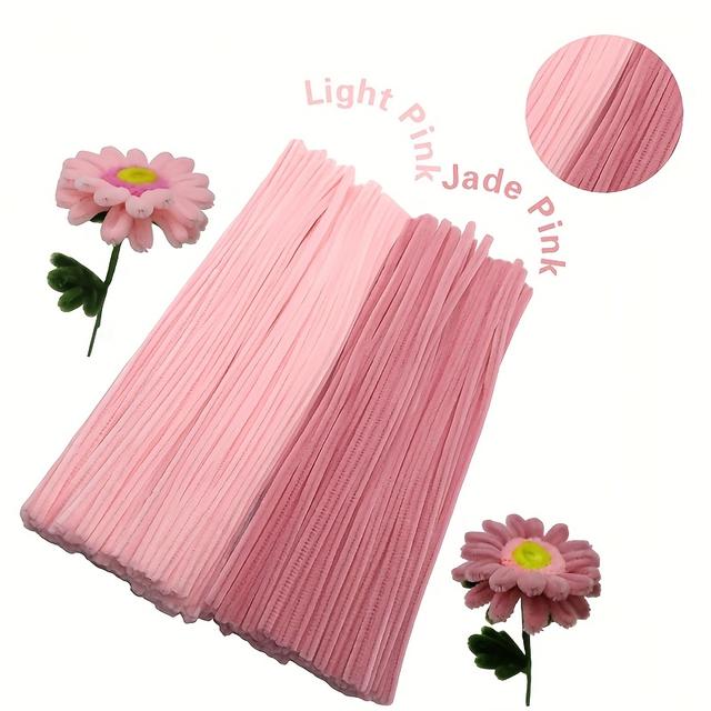 TEMU Een knutselpakket met 99 flexibele stoffen buisreinigers in verschillende kleuren, samen met een twist tie set beschikbaar in twee kleuropties, en een pijpenreiniger bloemenkit.