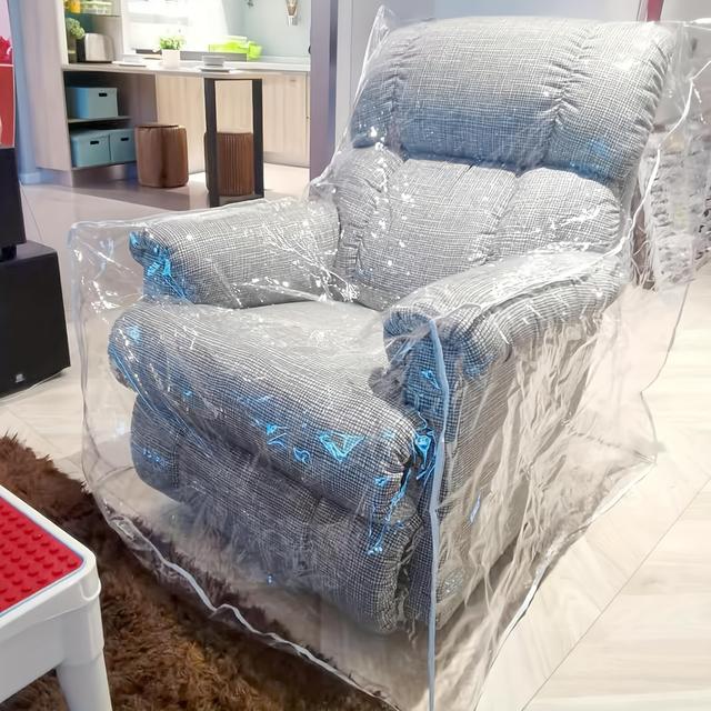 TEMU 1pc Heavy Duty Plastic Recliner Cover Pets | Scratching Protector Clear Vinyl High Quality Sofa/couch Covers,for Furniture Living Room Chairs