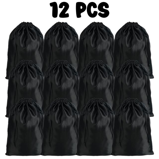 TEMU 12 Bolsas Portátiles para Zapatos, Fundas de Satén Organizadoras con Cordón Ajustable, Cubiertas Antipolvo para Ropa, Pañales y Accesorios