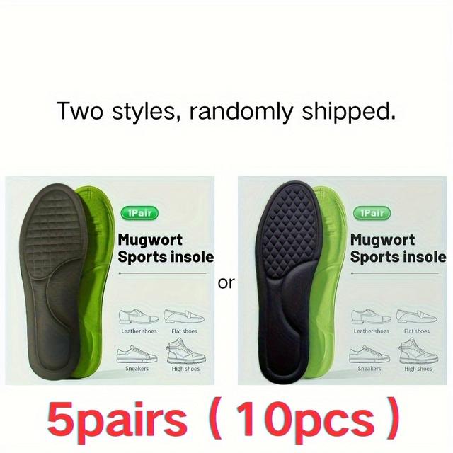 TEMU 5 Pairs Of Athletic Insoles Designed For Men And Women, Featuring Ultra- Cushioning, Ideal For Hiking, Traveling, And Outdoor Activities