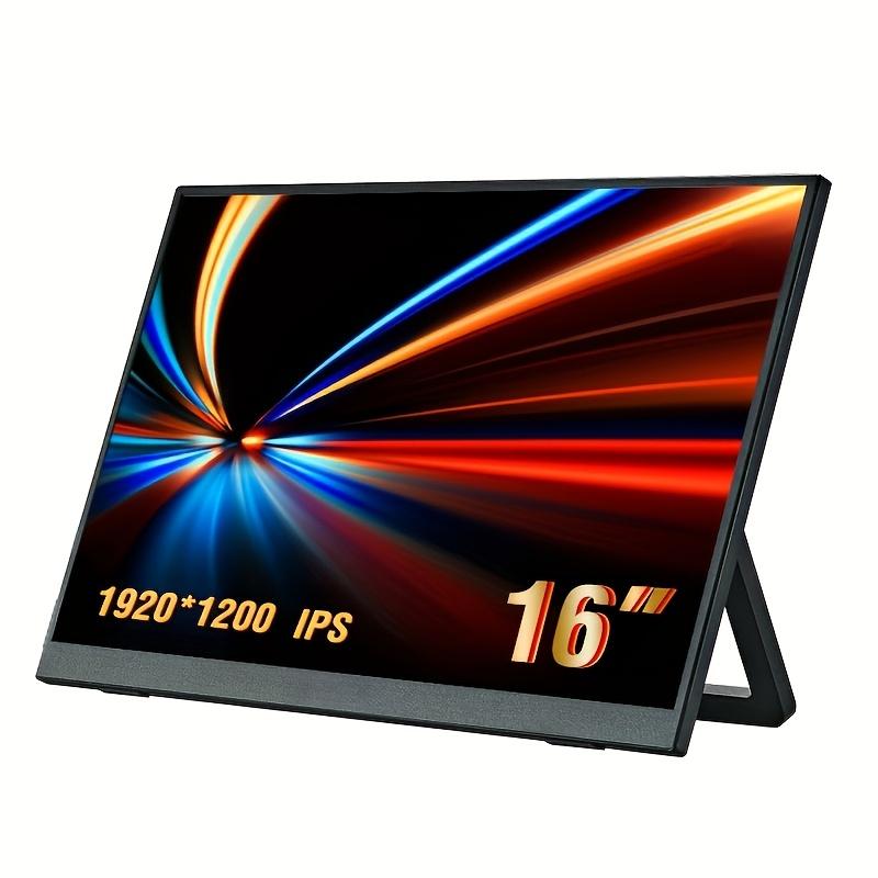 TEMU จอภาพพกพาขนาด 16 นิ้ว (เคสแบบตั้งพื้น), ความละเอียด 60Hz 1920×1200, HDR, ตัวเครื่องสีทอง, ระบายความร้อนเร็ว, แข็งแรงทนทานสูง, คละสี SRGB 100%, เพิ่มประสิทธิภาพแล็ปท็อปของคุณ