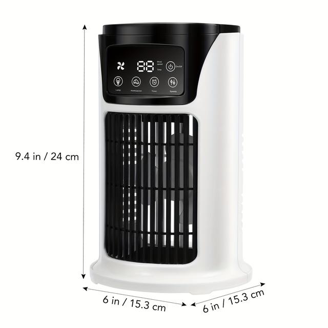 TEMU Portable Air Conditioner Humidifier Atmosphere Light Fan Usb Cooler Air Conditioner, 3in 1 Function, Office Household Essential Cooler Usb Portable Air Conditioner Usb Fan
