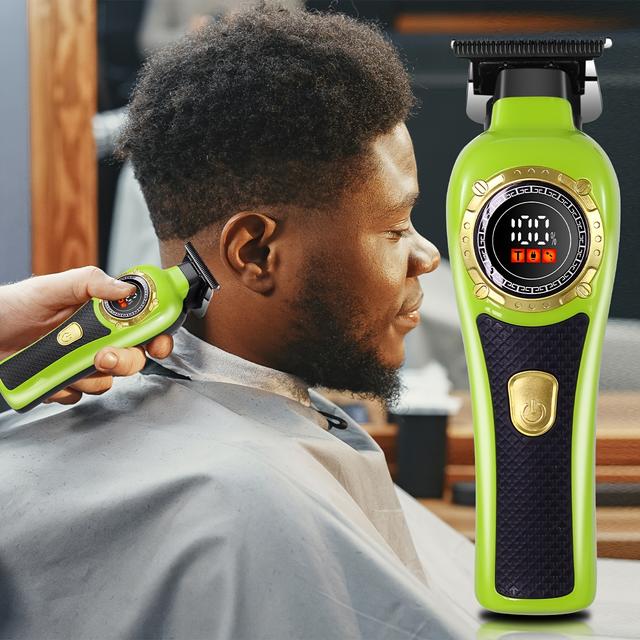 TEMU Household Hair Clipper, Hair Oil Head Pusher, Lcd Digital Display Electric Pusher, Carving Electric Hair Clipper, Hair Salon Hair Clipper, Electric Pusher