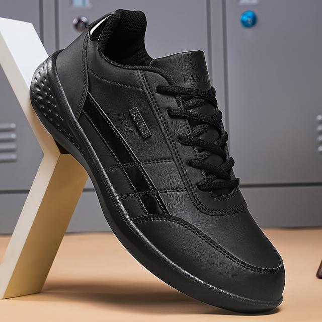 TEMU [Кросівки] Чоловічі класичні чорні повсякденні кросівки, підходять для бігу на відкритому повітрі та комфортного водіння