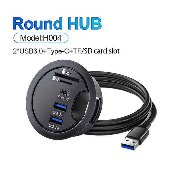 TEMU 1pc Usb2.0/3.0 Desktop , Equipped With Tf And Sd Card Readers, Type-c Data Transfer, And Charging Capabilities