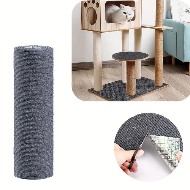 TEMU 1ks WhiskerWonders Samolepící Škrabadlo pro Kočky, Přizpůsobitelný Polyesterový Škrabadlo na Kočičí Škrabadlo, Náhradní Koberce, Ochrana Nábytku pro Kočky, Vhodné a Pohovek
