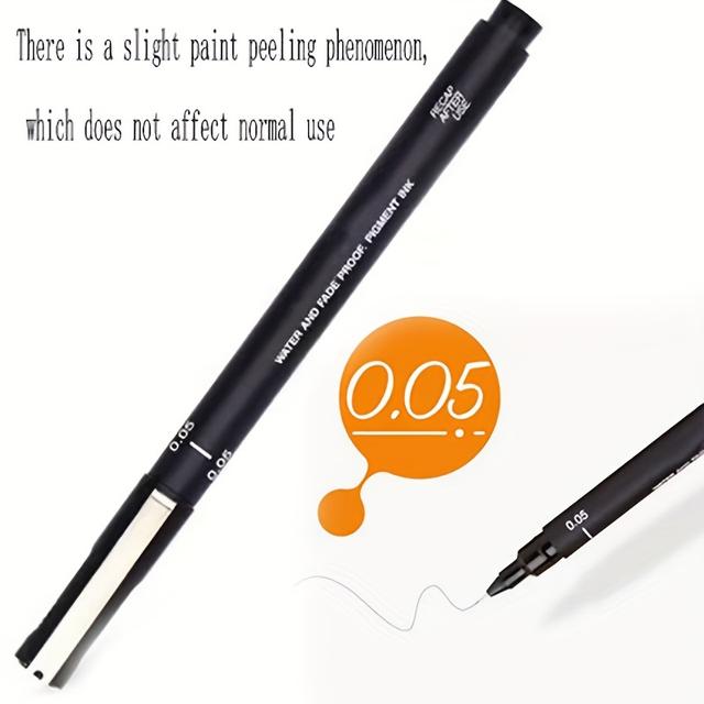 TEMU Pluma de Arte para Pintura: Juego de Tinta Impermeable de Línea Negra, Marcador de Grado Archivístico con Accesorios para Dibujo y Acuarela