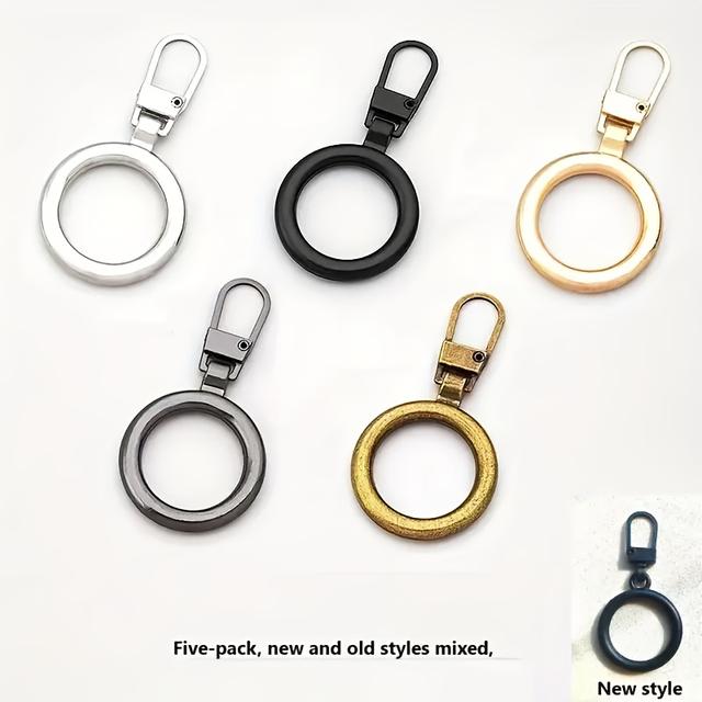 TEMU 5pcs Detachable Zipper Pull Metal Pendant Accessories For Box Bag Coat Clothing Shoes, Zipper Slider Puller Instant Zipper Repair Kit Replacement Broken Travel Bag Suitcase Zipper Pull Round