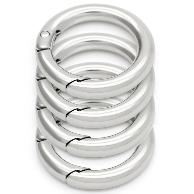 TEMU 36pcs, Circular Metal Spring Keychain, Spring Hook Clip, Spring Keychain Ring, Flat O-ring Suitable For Wallets, Suitable For Such As Luggage, Clothing, Etc