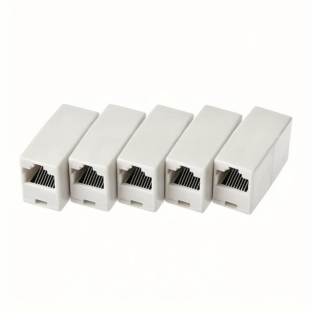 TEMU 5pcs Ethernet Connectors, Dual-port Ethernet Straight-through Adapters, Connectors